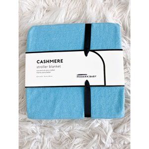 Pottery Barn Modern Baby Cashmere Stroller Blanket Aqua Blue NEW